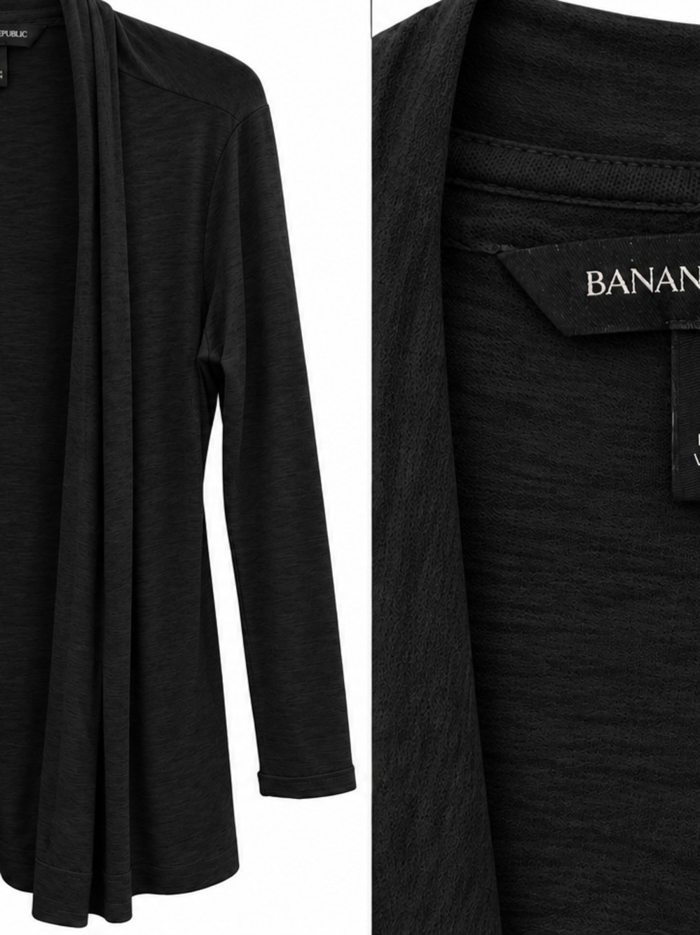 Banana Republic Black Draped Open-Front Women's Cardigan